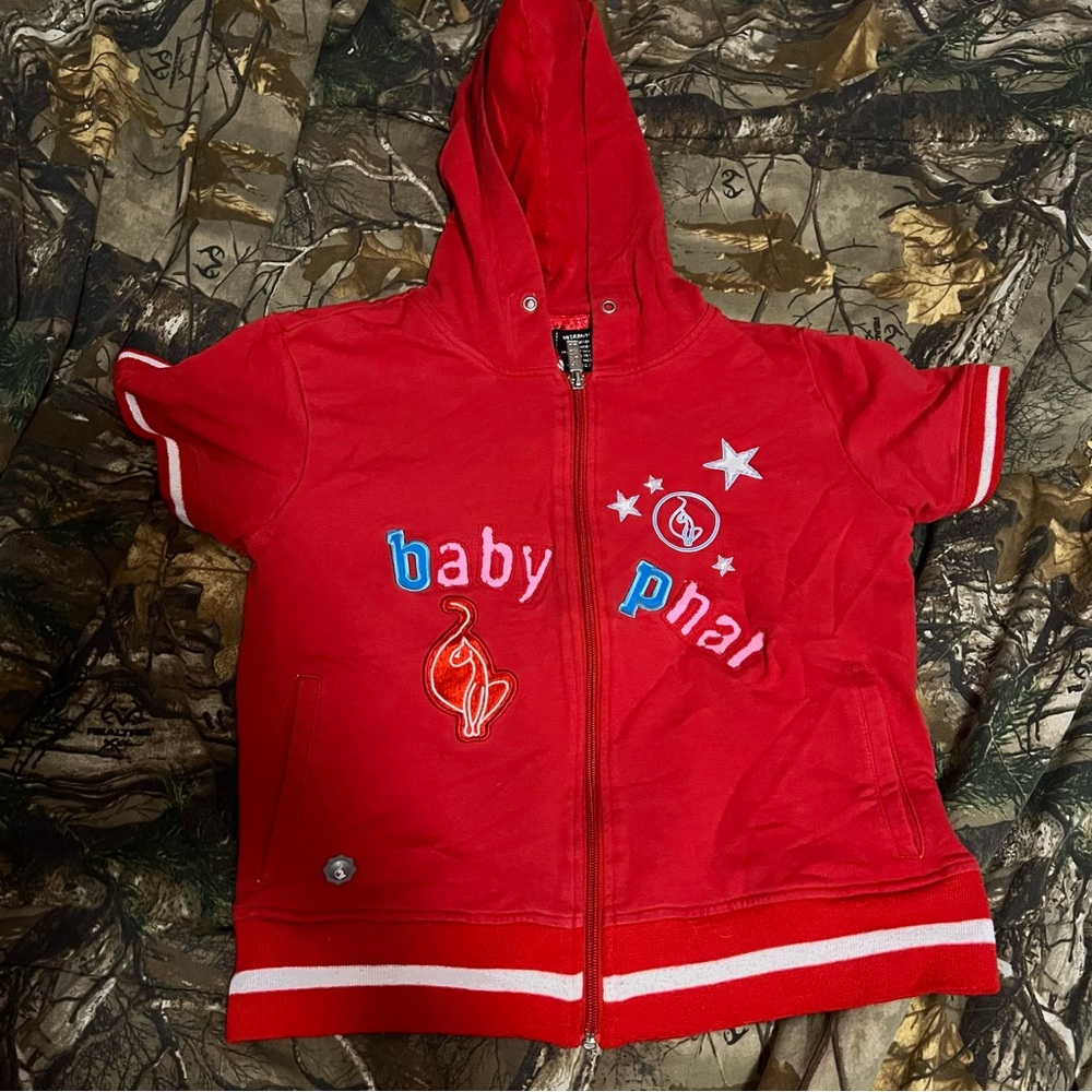 Baby Phat Red Short-Sleeve Hoodie Sweatshirt
